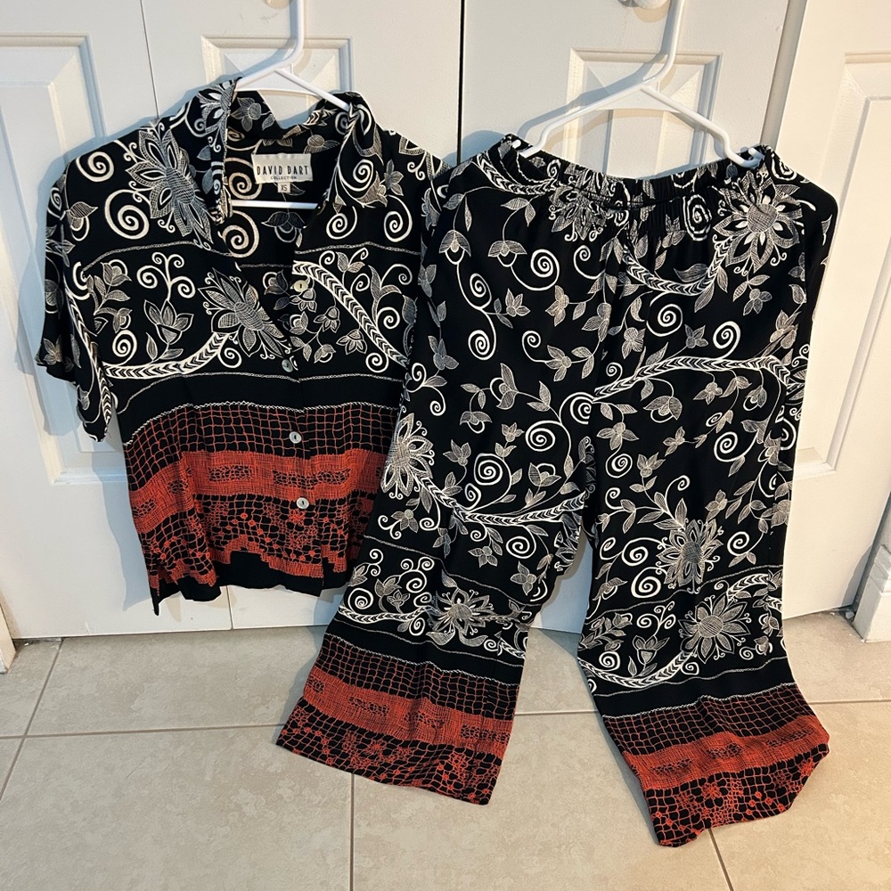 Two-piece pants & button-down set